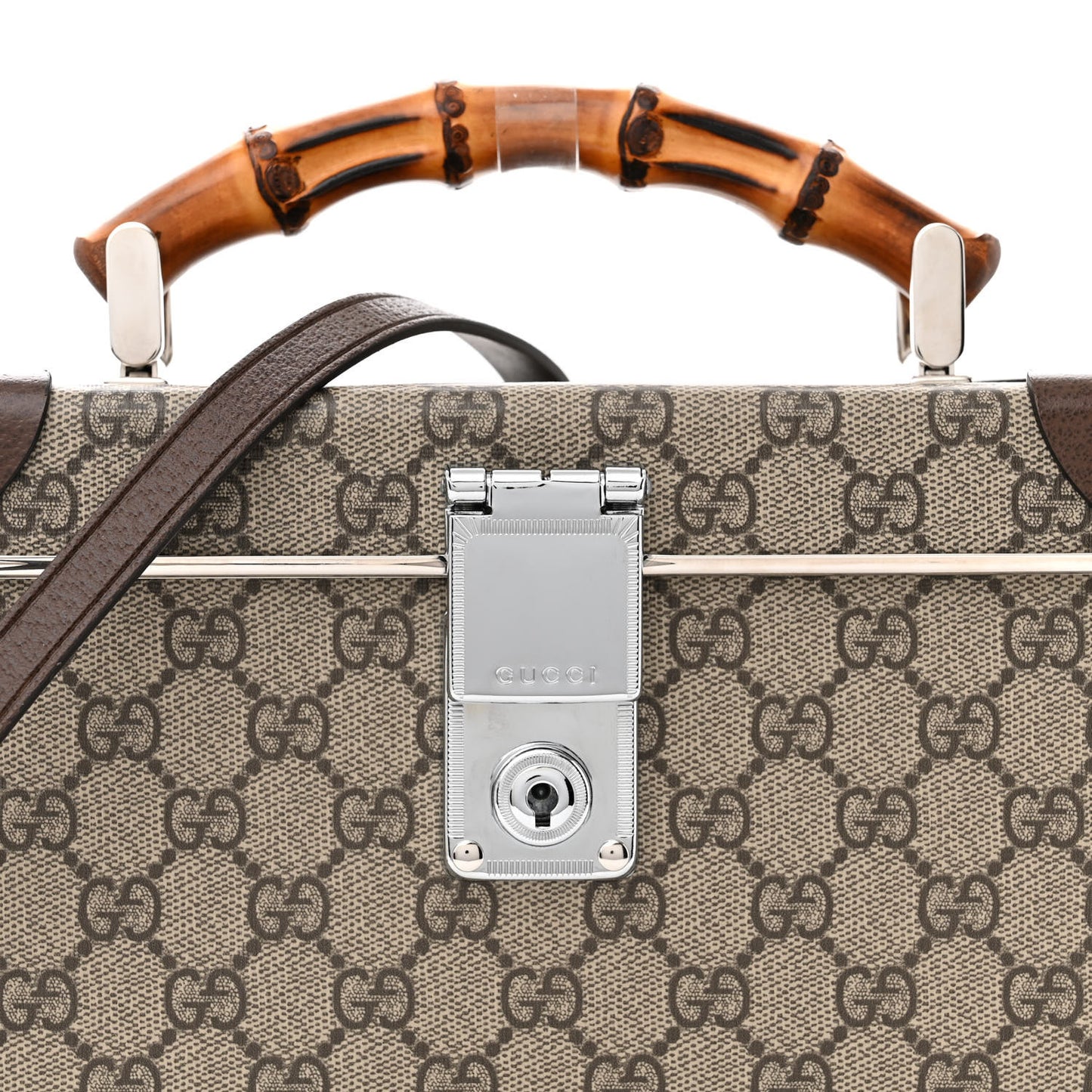 GG Supreme Monogram Globe-Trotter Beauty Case Brown
