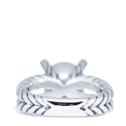 David Yurman Sterling Silver Diamond Pearl 10mm Cable Ring 52 6 3 of 5