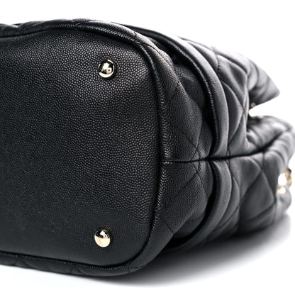 Chanel Caviar Quilted Large Rolled Up Bucket Drawstring Bag Black 6 of 12