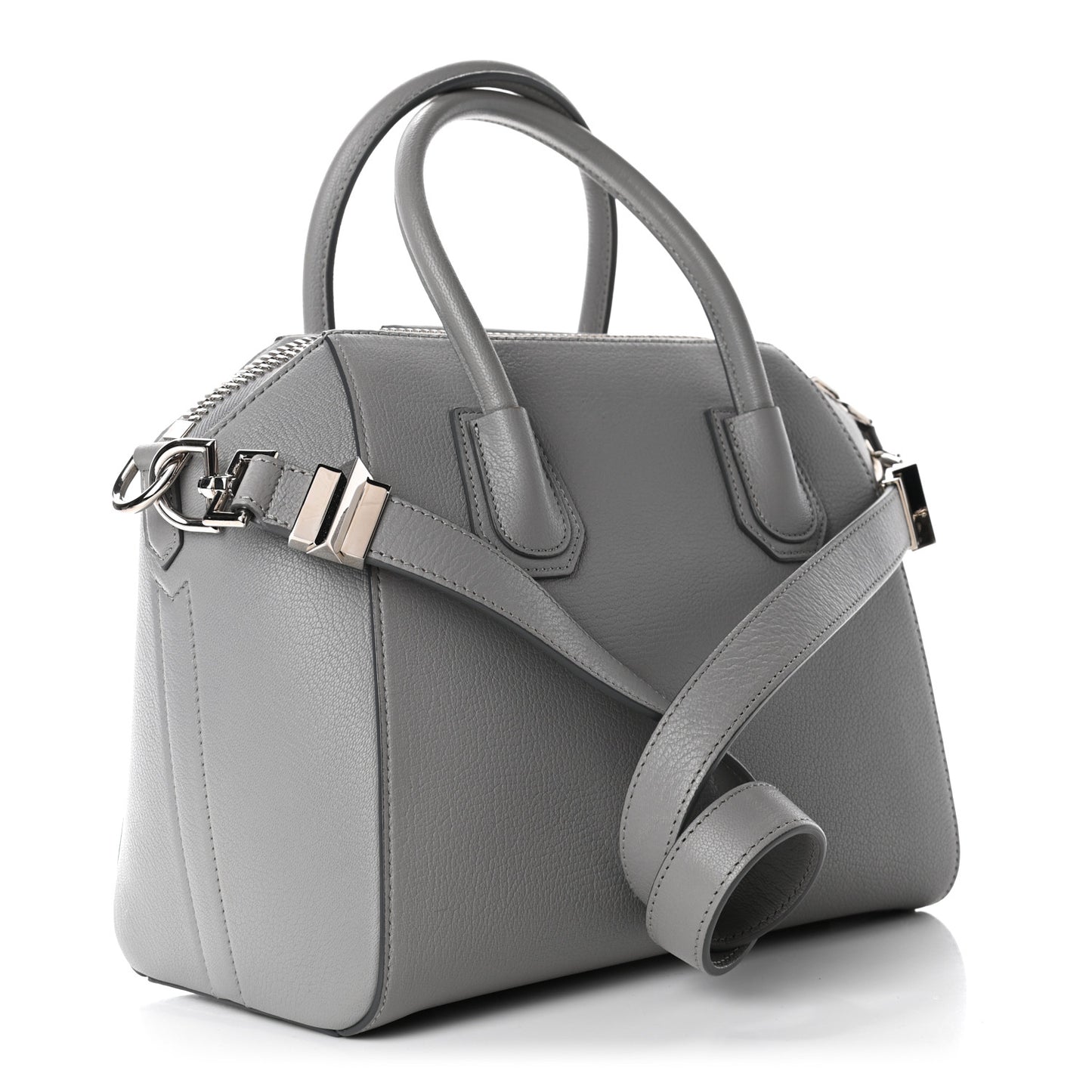 Sugar Goatskin Small Antigona Pearl Grey