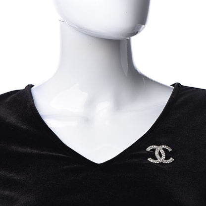 Chanel Crystal CC Brooch Light Gold 2 of 5