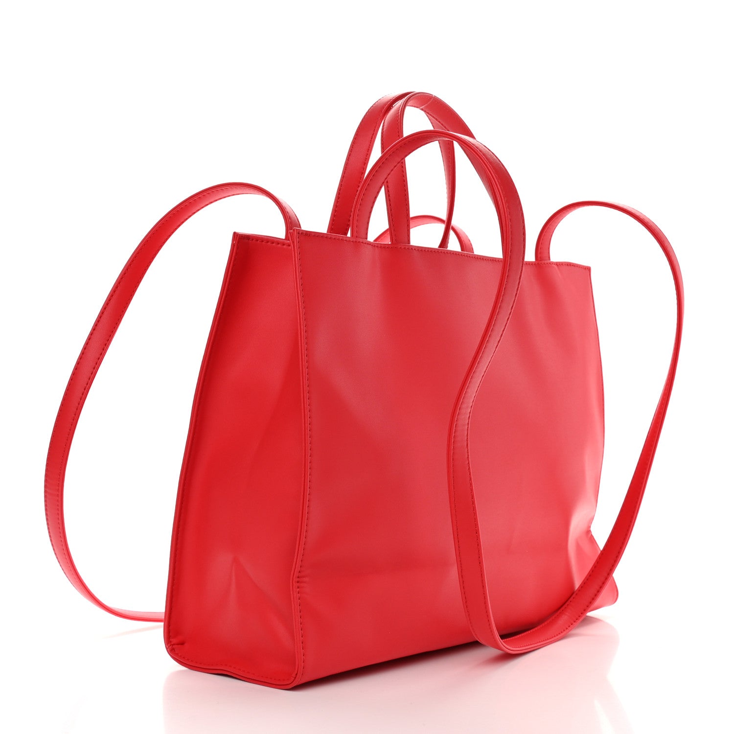 Telfar Vegan Leather Medium Shopping Bag Red 3 of 9