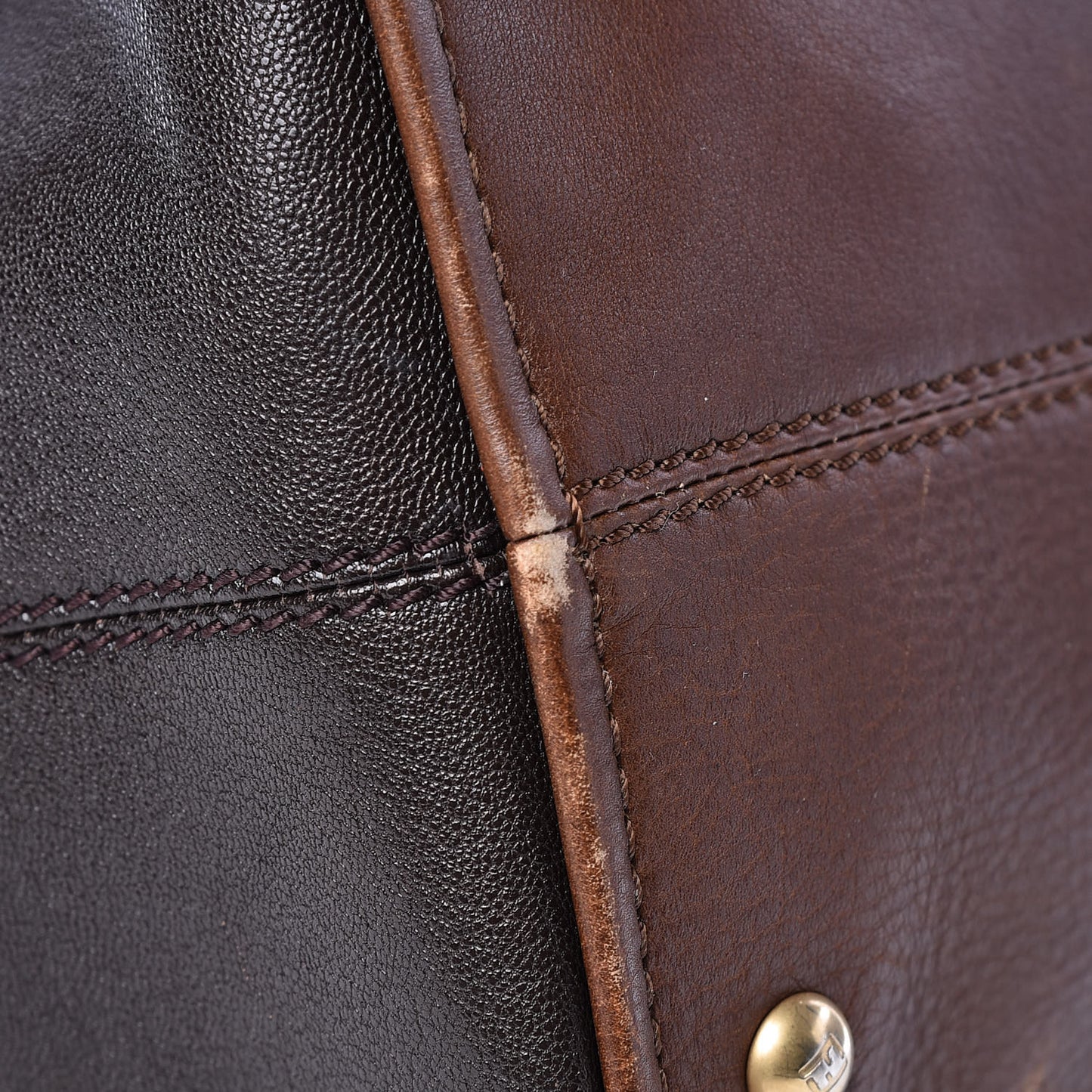Capra Vitello Saddle Colorblock Large Chameleon Tote Moro Biscotto