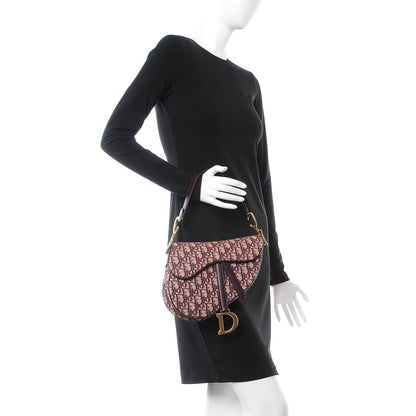 Christian Dior Oblique Saddle Bag Burgundy 2 of 8