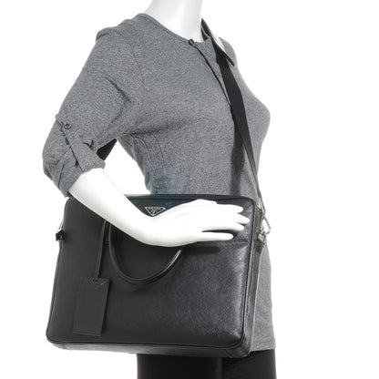 Prada Saffiano Travel Briefcase Nero Black 2 of 7