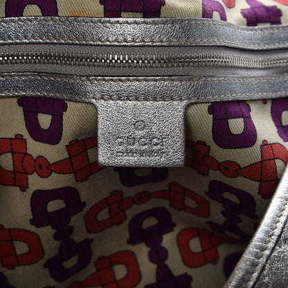 Gucci Metallic Guccissima Medium Pelham Shoulder Bag Silver 6 of 7