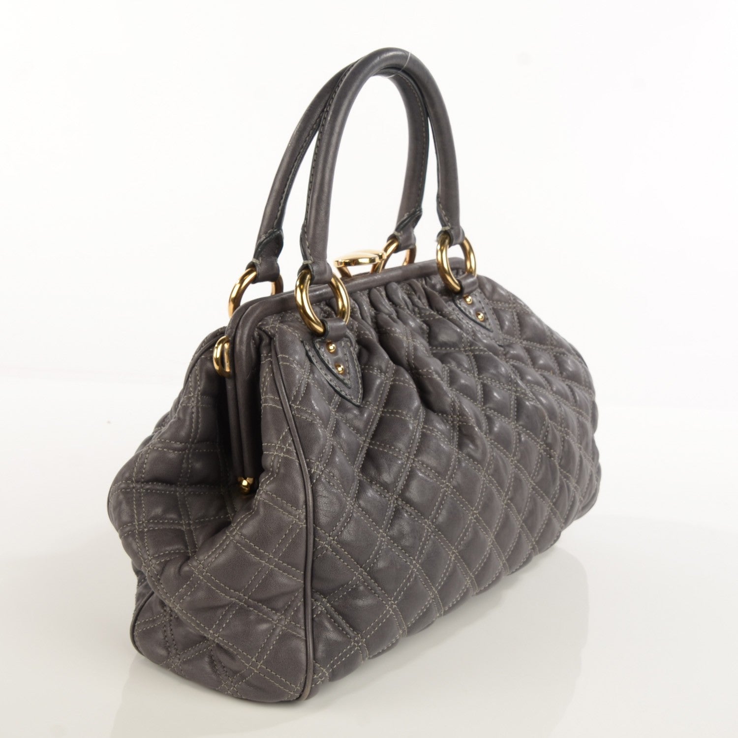 Marc Jacobs Calfskin Quilted Stam Dark Grey 3 of 9
