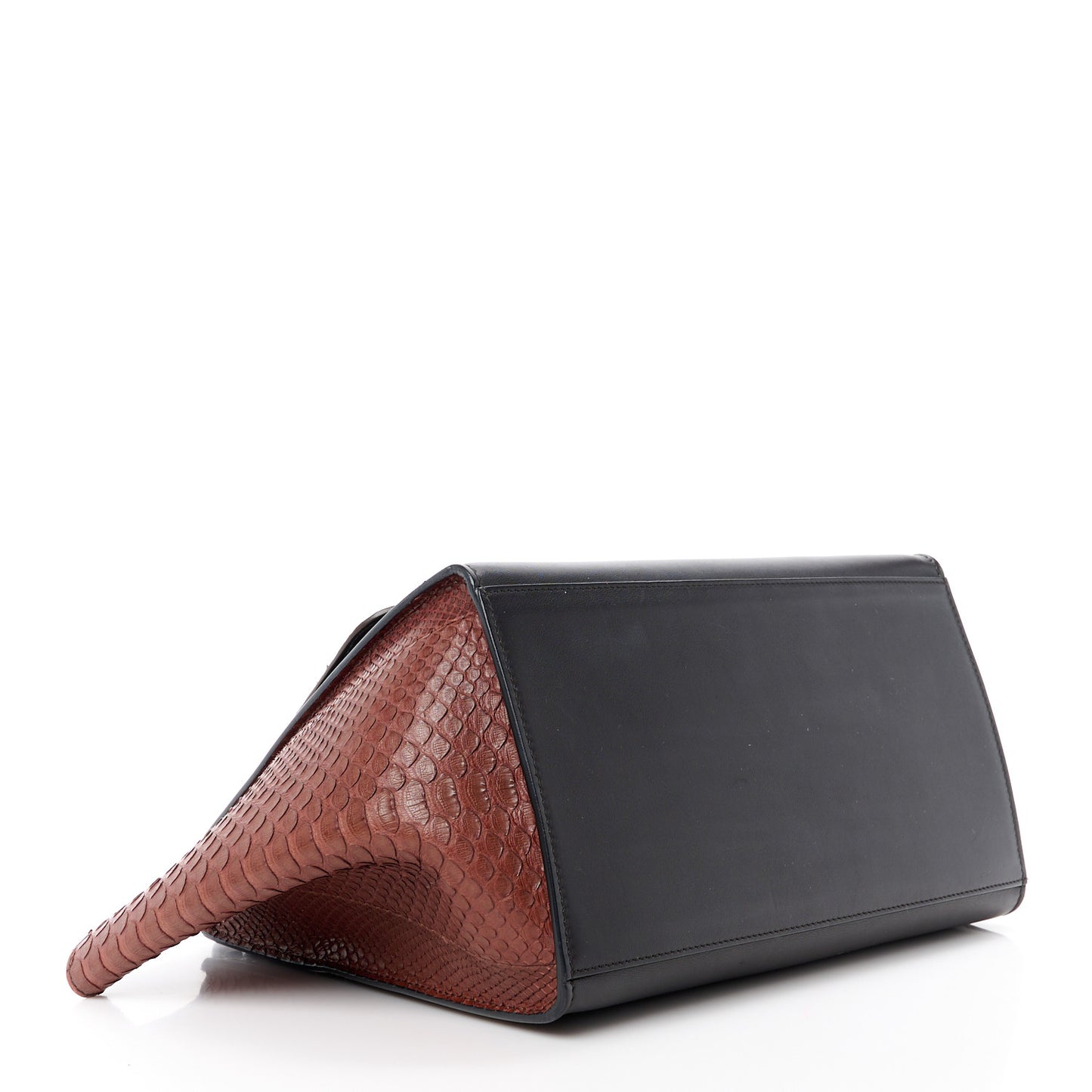 Snakeskin Calfskin Medium Trapeze Brown
