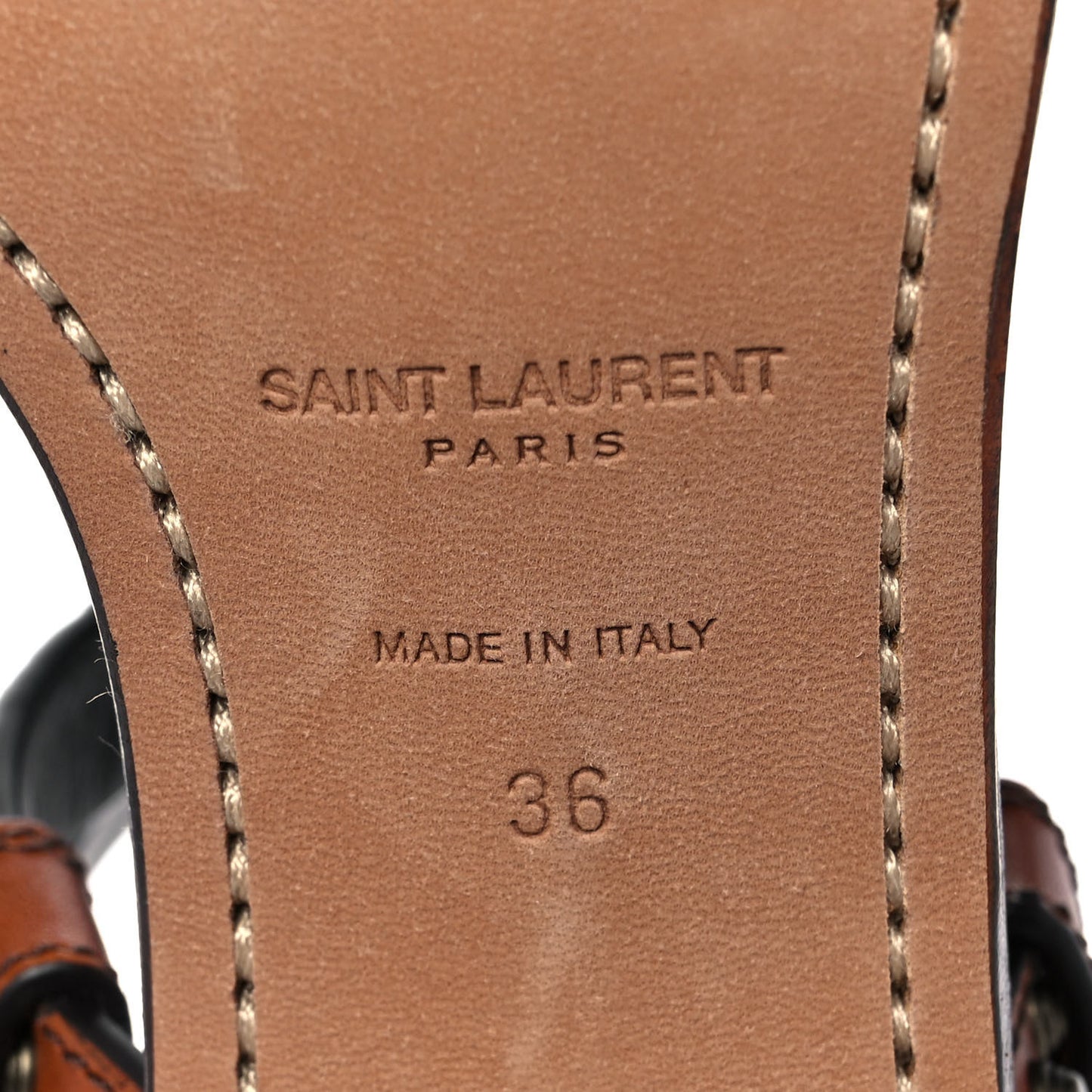 Calfskin Studded Sandal Pumps 36 Brown