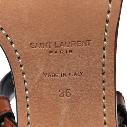 Saint Laurent Calfskin Studded Sandal Pumps 36 Brown 6 of 11