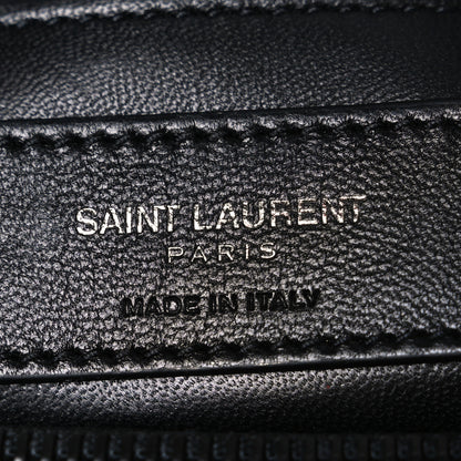 Saint Laurent Sheepskin Matelasse Chevron Monogram Monochrome Medium College Bag Black 6 of 10