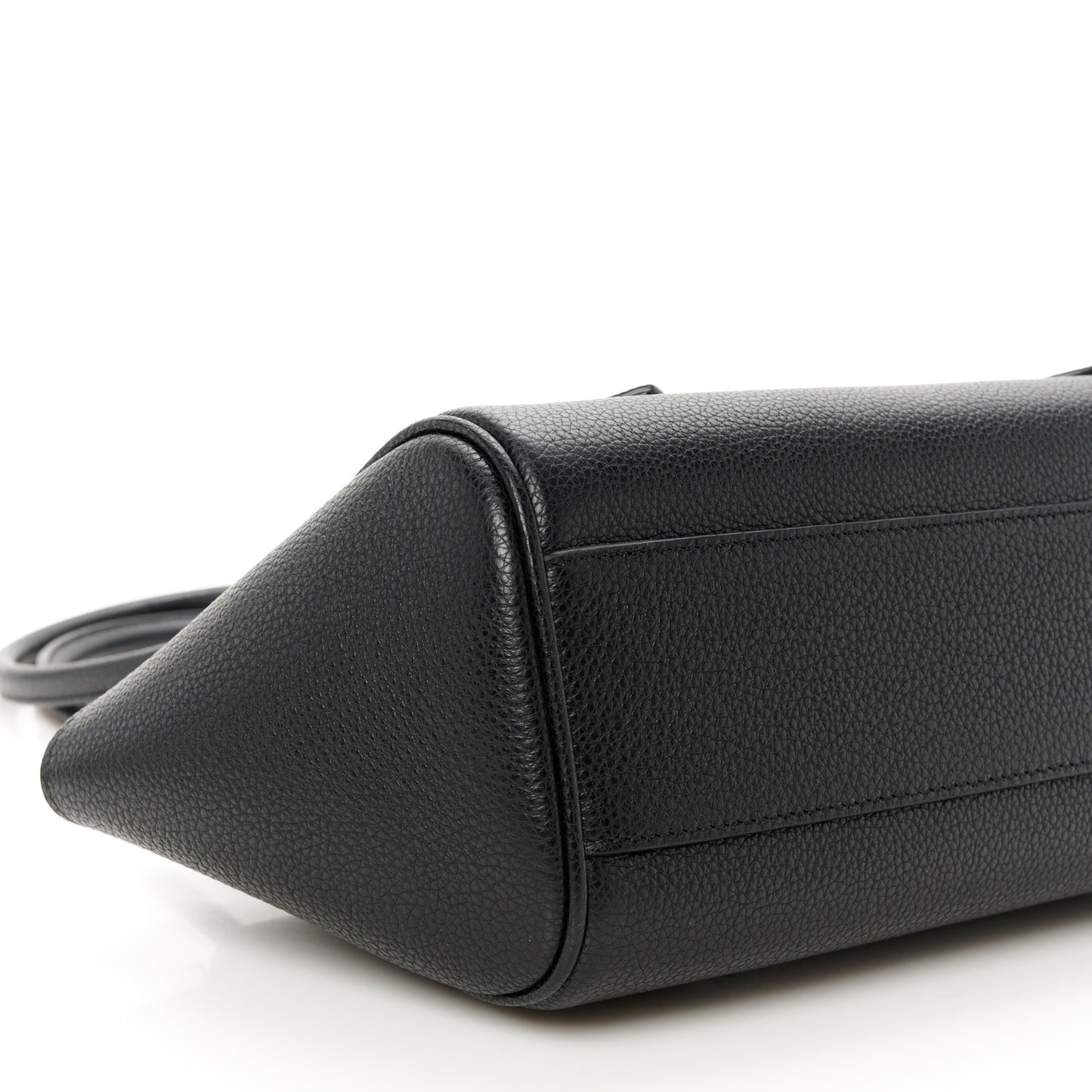 Hammered Calfskin Small Firenze East West Tote Bag Black