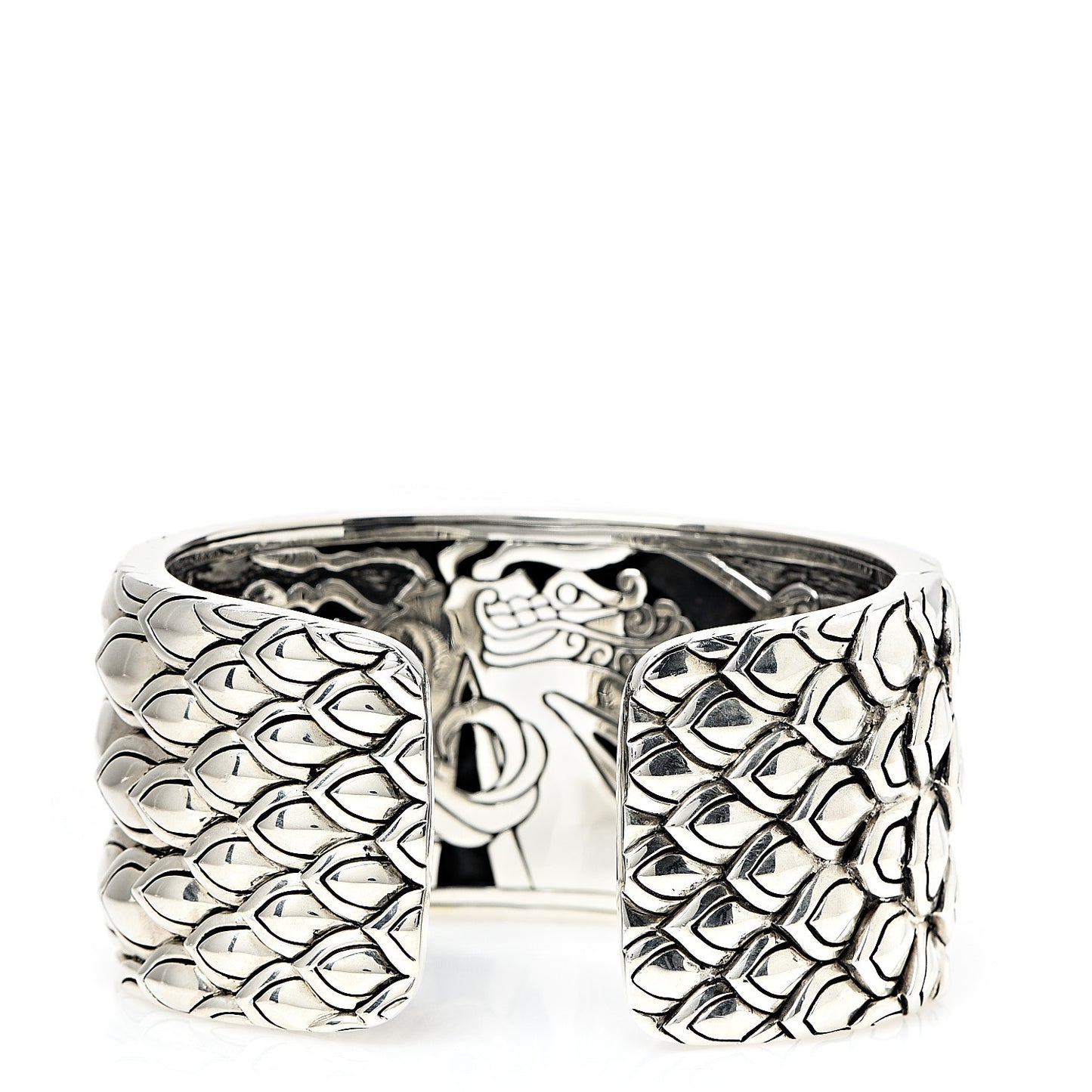 Sterling Silver 18K Yellow Gold Wide Naga Legends Cuff Bracelet