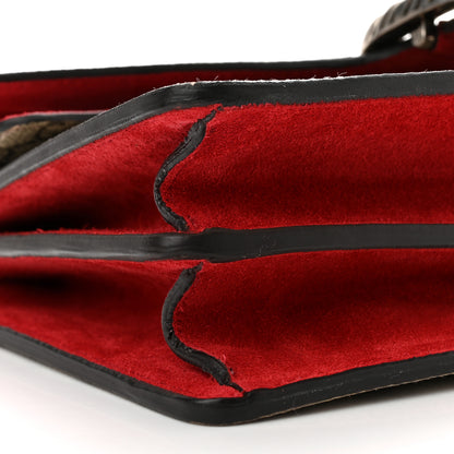 Gucci GG Supreme Monogram Suede Small Dionysus Shoulder Bag Beige Ebony Vulcanic Red 9 of 10