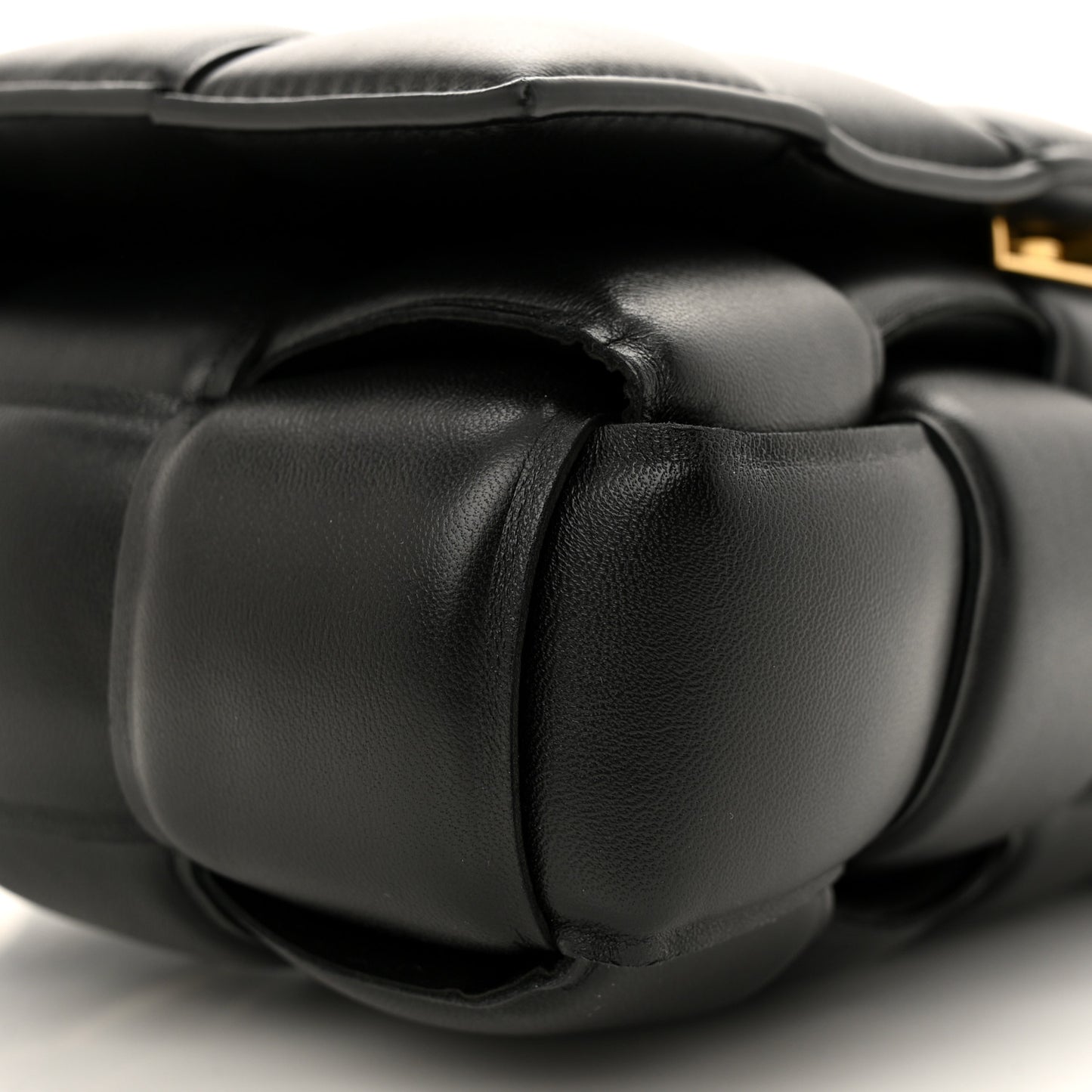 Nappa Maxi Intreccio Padded Cassette Crossbody Bag Black