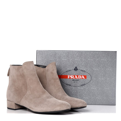 Prada Suede Ankle Boots 39.5 Grey 12 of 12