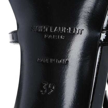 Saint Laurent Vernice Chiffon Cassandra 100 Ankle Strap Sandals 39 Black 8 of 10