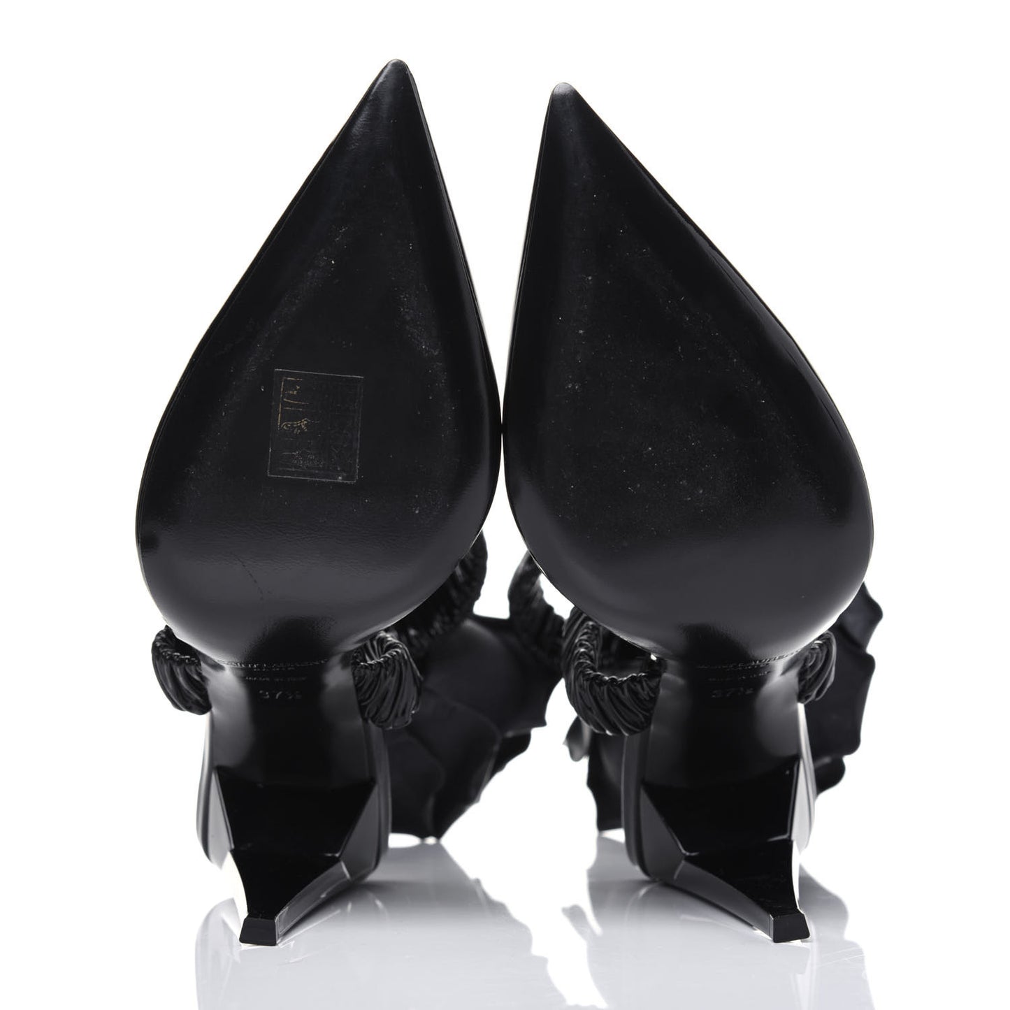 Patent Freja 105 Flower Ankle Pumps 37.5 Black