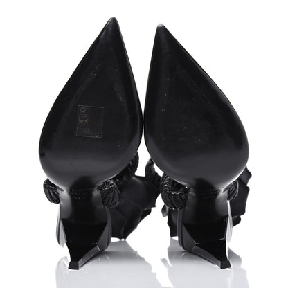 Saint Laurent Patent Freja 105 Flower Ankle Pumps 37.5 Black 5 of 12