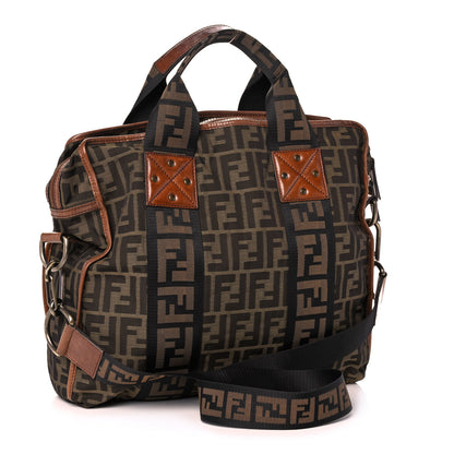 Fendi Zucca Vitello Patchwork Convertible Tote Tobacco Sabbia 3 of 9