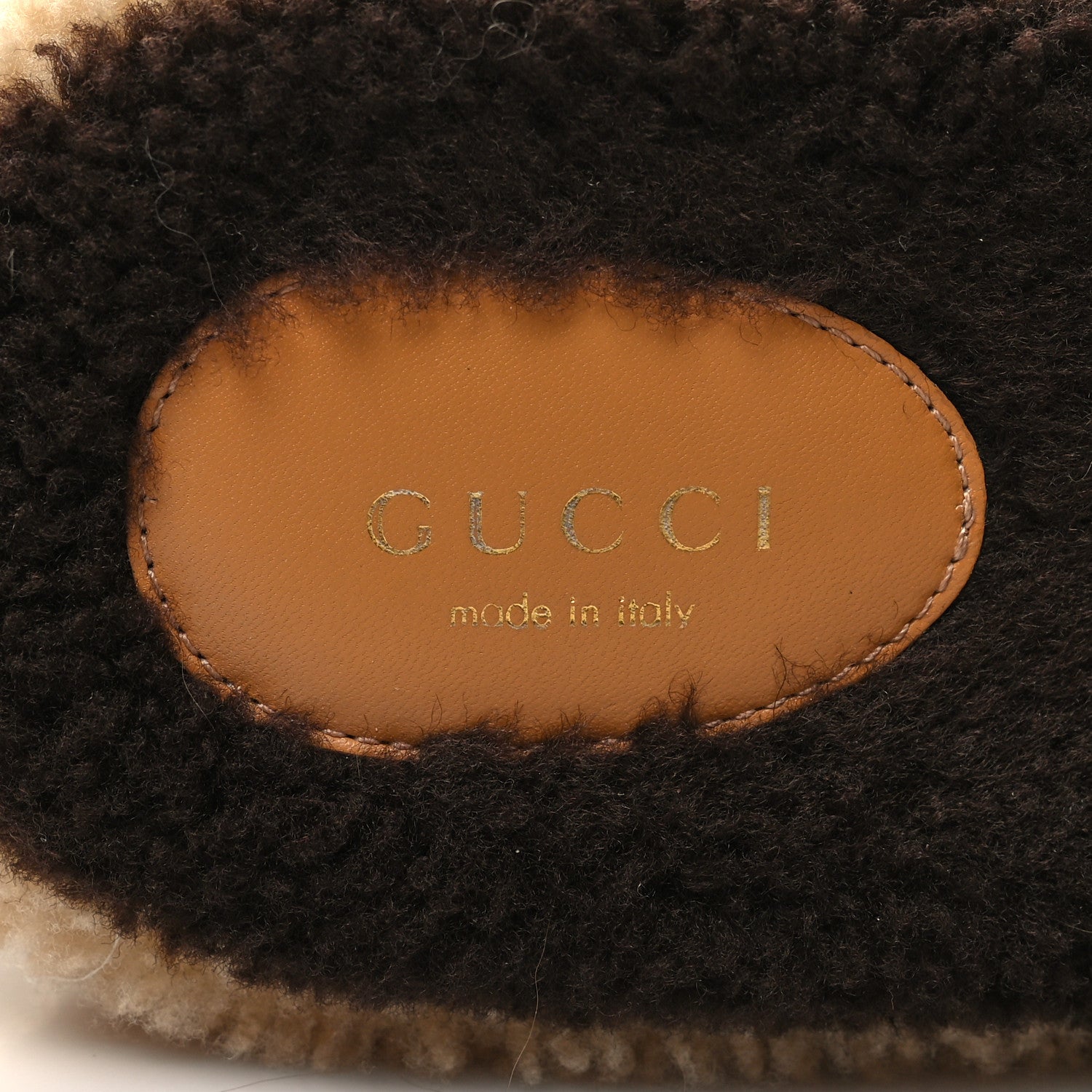 Gucci Shearling Interlocking G Womens Elea Platform Slide Wedge Sandals 38 Butterscotch Cocoa 8 of 8