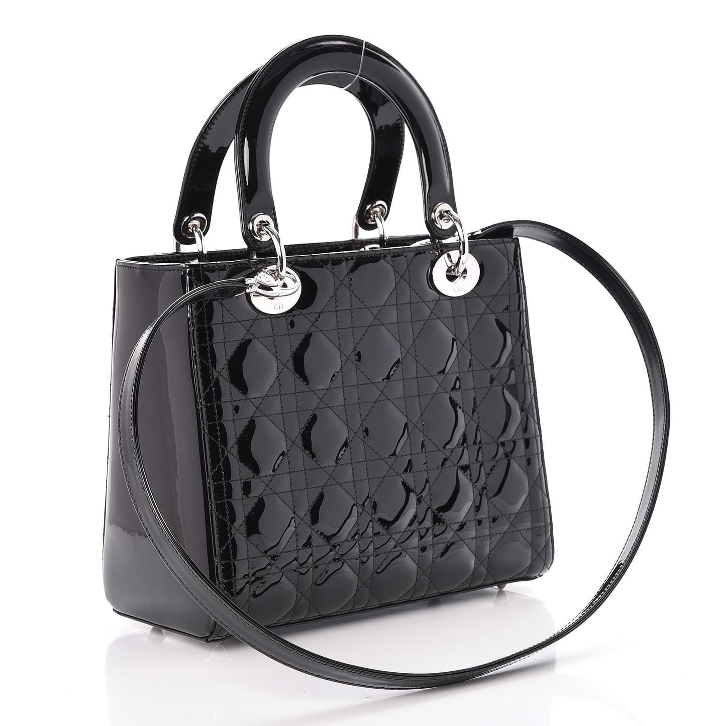 Patent Cannage Medium Lady Dior Black