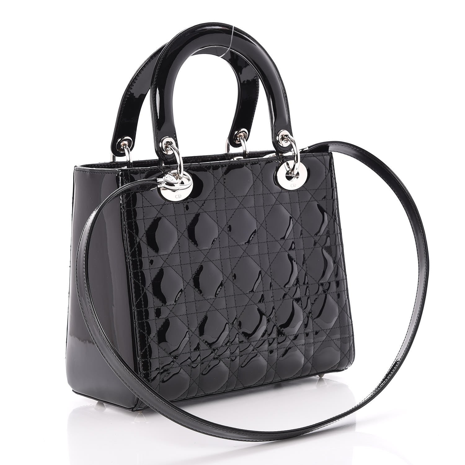 Christian Dior Patent Cannage Medium Lady Dior Black 3 of 6
