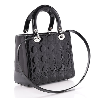 Christian Dior Patent Cannage Medium Lady Dior Black 3 of 6