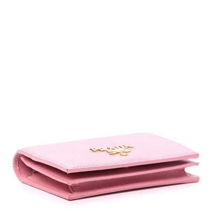 Prada Saffiano Metal Bi-Fold Wallet Petalo 3 of 5