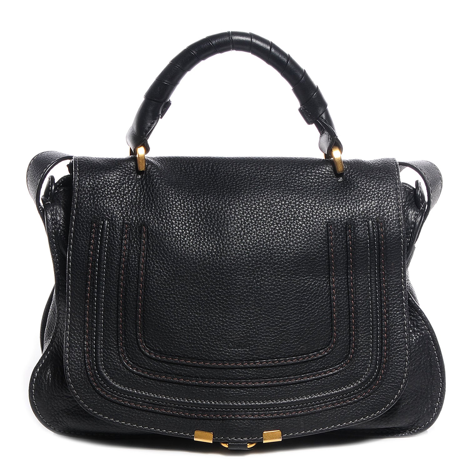 Chloe Calfskin Medium Marcie Top Handle Bag Black 1 of 10