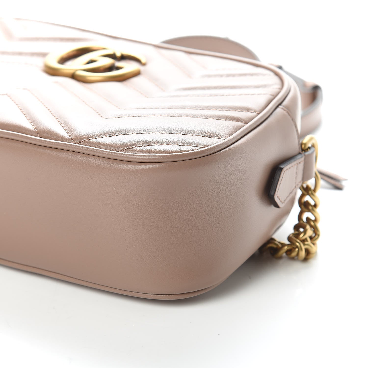Gucci Calfskin Matelasse Small GG Marmont Chain Shoulder Bag Porcelain Rose 9 of 11