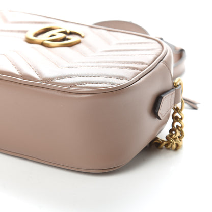 Gucci Calfskin Matelasse Small GG Marmont Chain Shoulder Bag Porcelain Rose 9 of 11