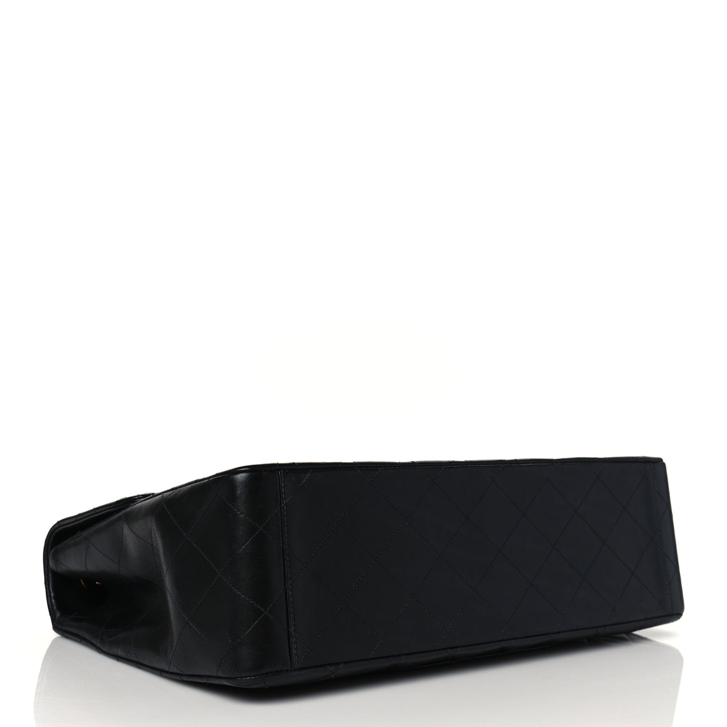Lambskin Quilted XL Jumbo Single Flap Black