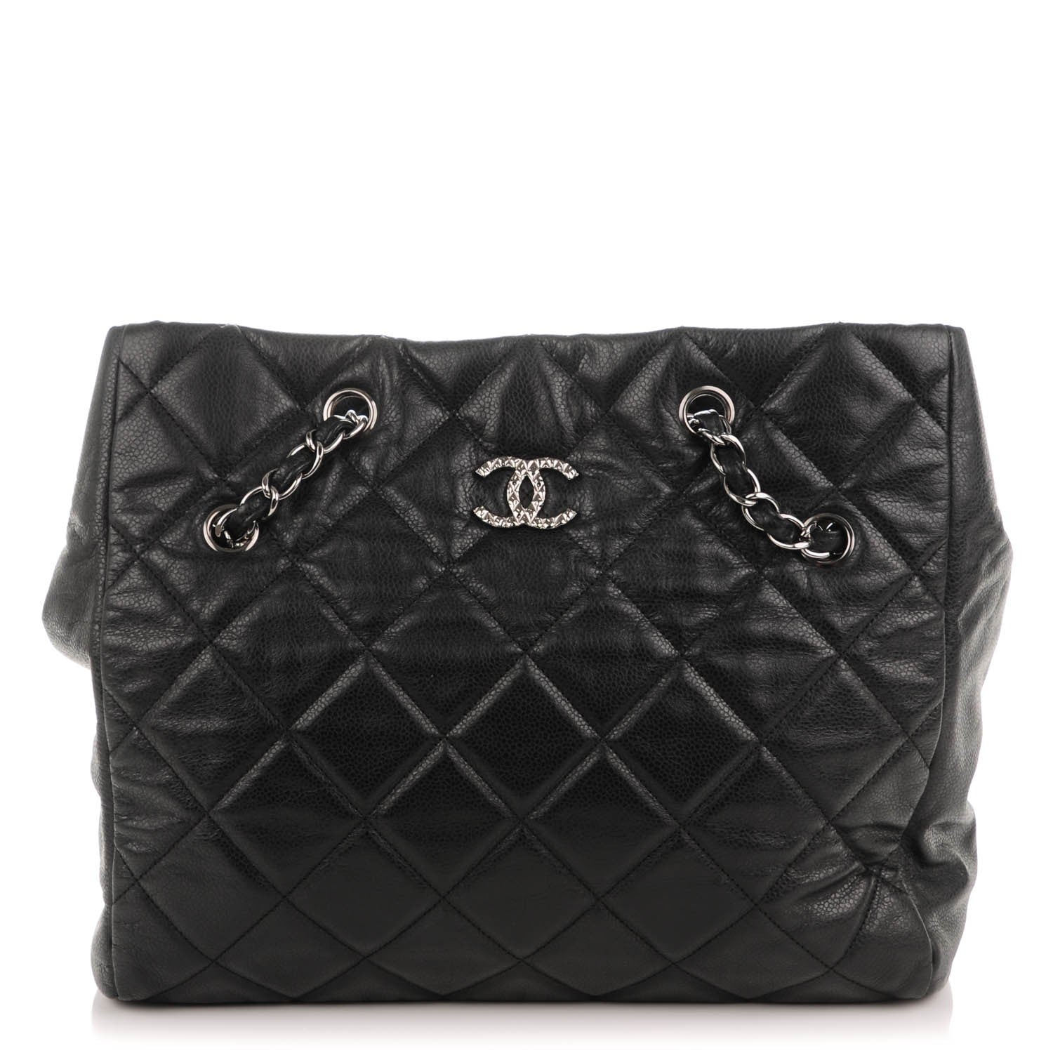 Chanel Soft Caviar Quilted Large Cells Tote Black 1 of 7