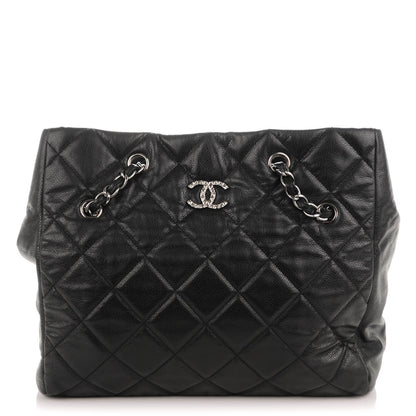 Chanel Soft Caviar Quilted Large Cells Tote Black 1 of 7