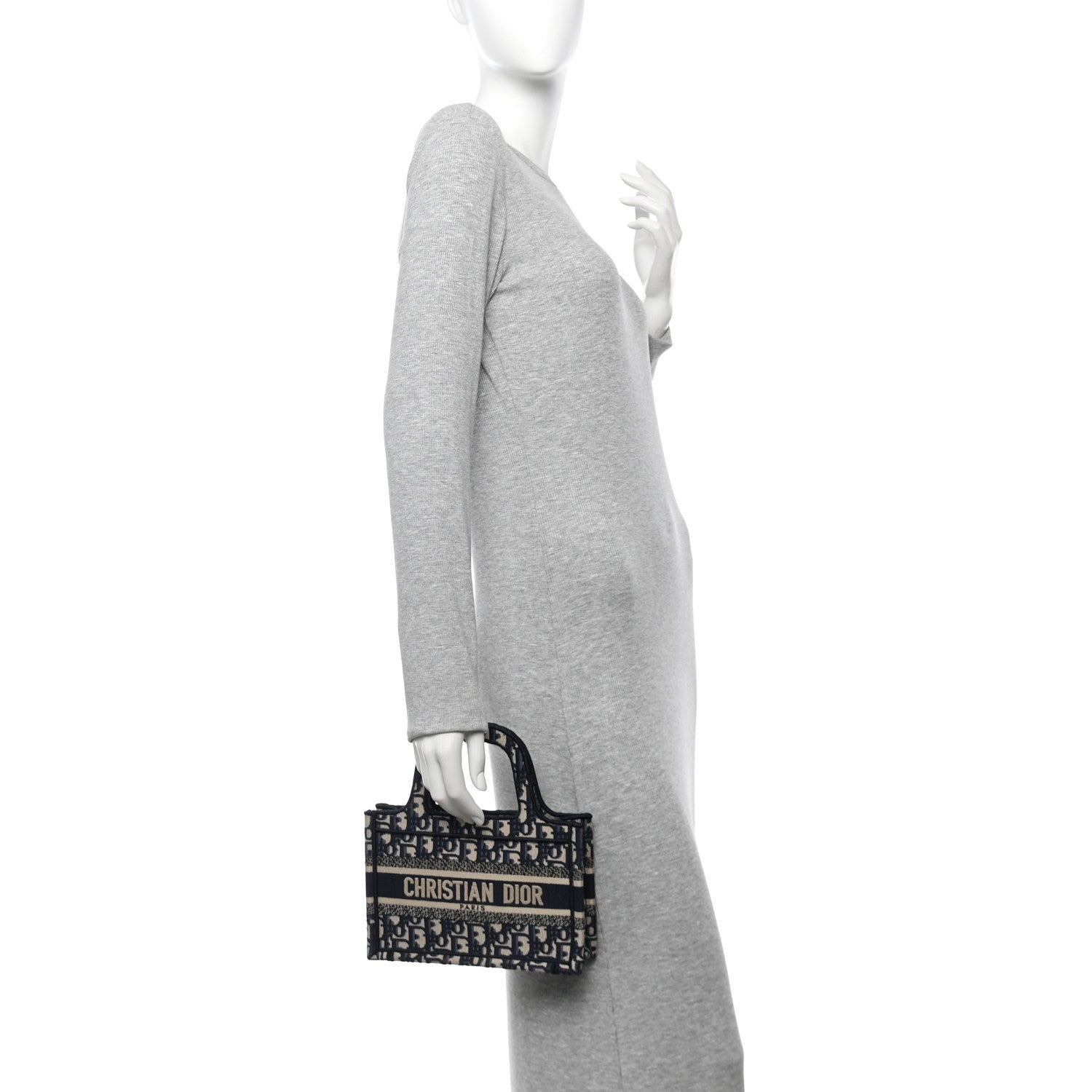 Christian Dior Oblique Mini Book Tote Blue Multicolor 2 of 12