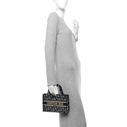 Christian Dior Oblique Mini Book Tote Blue Multicolor 2 of 12