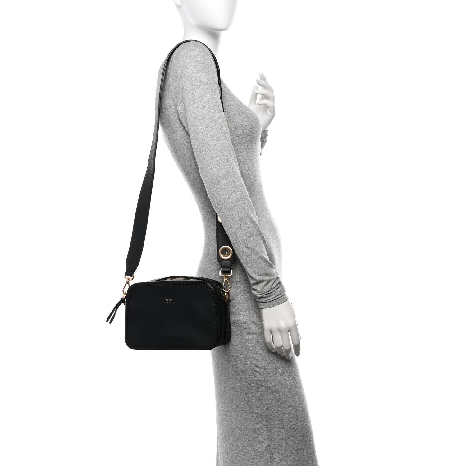 Fendi Vitello Century Opaco F is Fendi Camera Case Black 2 of 10