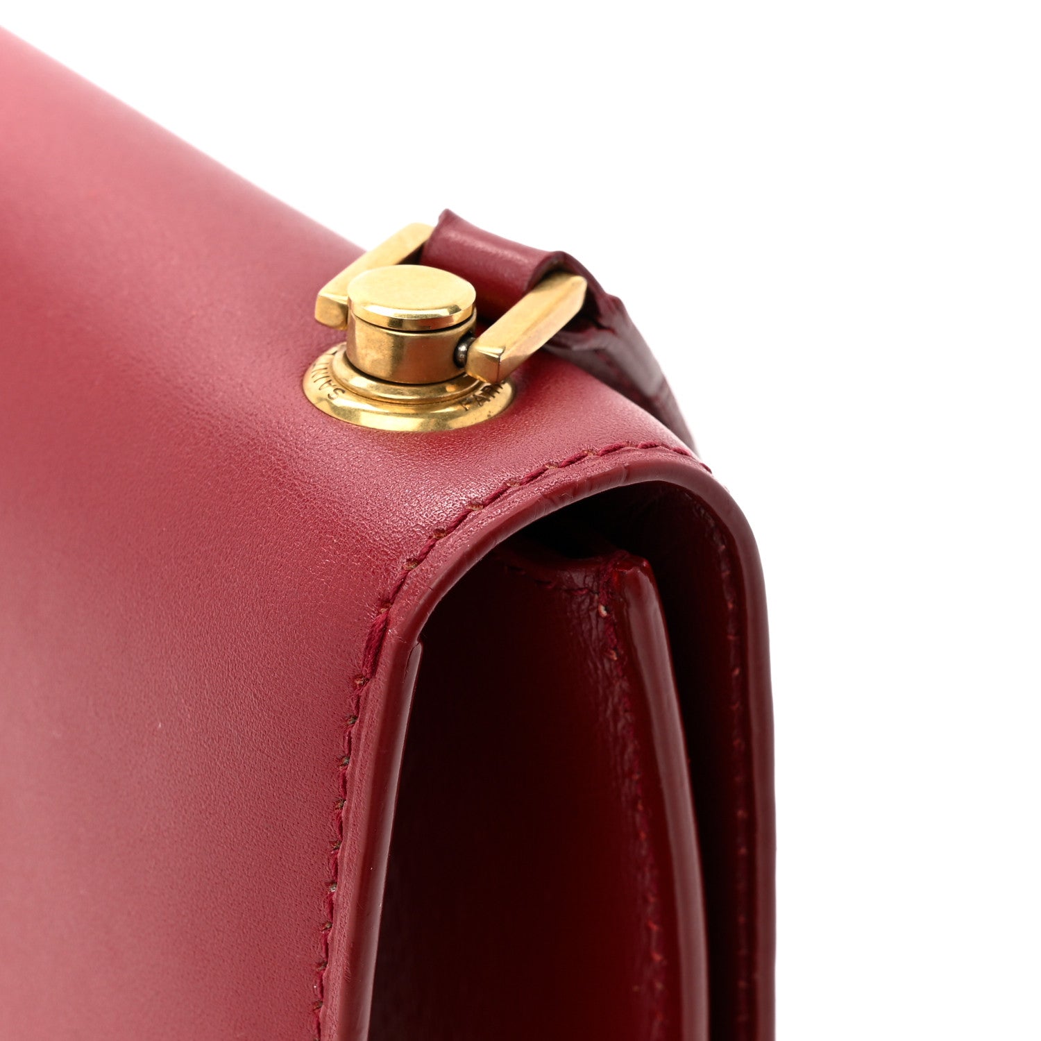 Saint Laurent Box Calfskin Le Carre Satchel Opyum Red 11 of 12