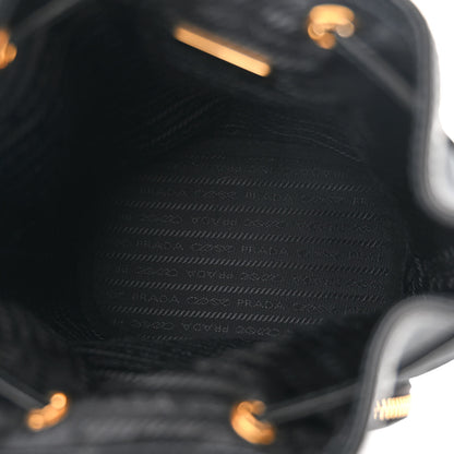 Prada Jacquard Logo Mini Bucket Crossbody Bag Black 5 of 13