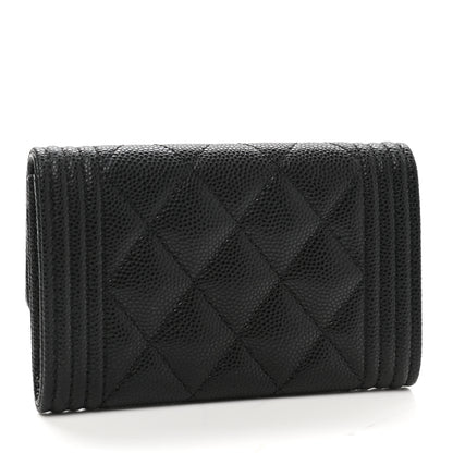 Chanel Caviar Quilted Boy Flap Card Holder Black 3 of 9