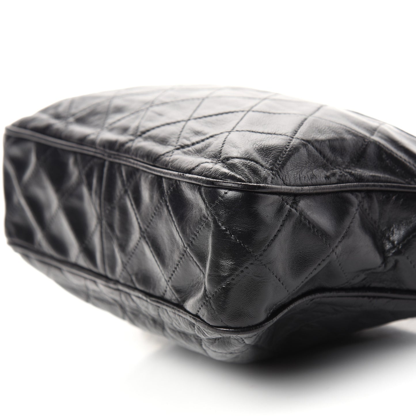 Lambskin Quilted CC Tassel Camera Case Black