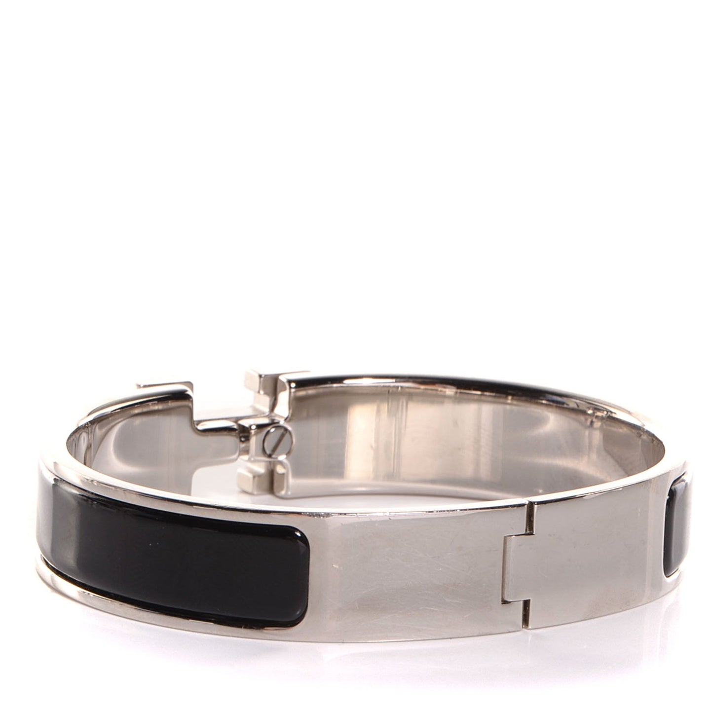 Enamel Narrow Clic Clac H Bracelet PM Black