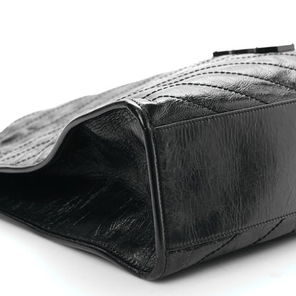 Saint Laurent Crinkled Calfskin Matelasse Monogram Large Niki Shopper Tote Black 7 of 8