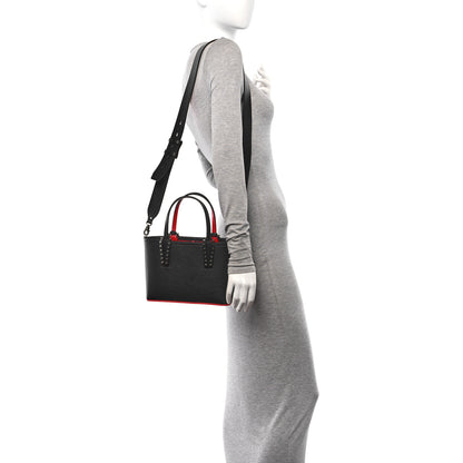 Christian Louboutin Calfskin Spikes Mini East West Cabata Tote Black 2 of 12