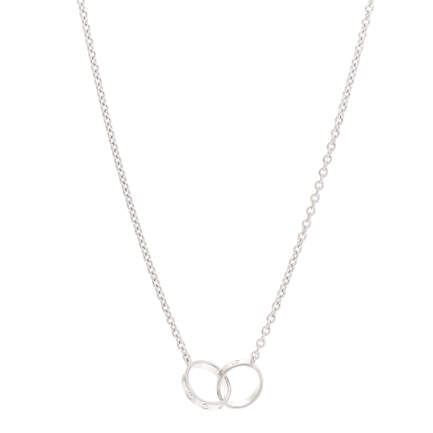 18K White Gold Interlocking LOVE Necklace