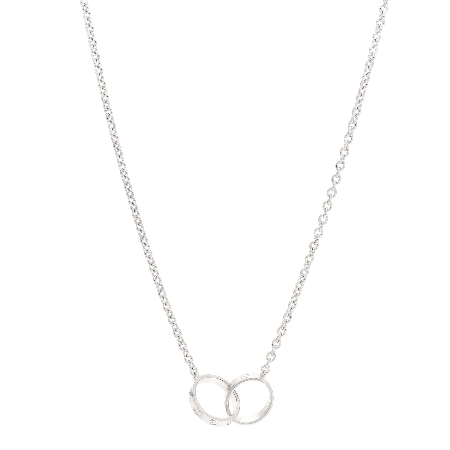Cartier 18K White Gold Interlocking LOVE Necklace 1 of 6