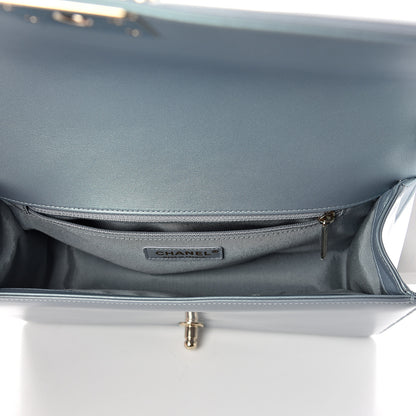Chanel Iridescent Glazed Calfskin New Medium Boy Flap Light Blue 4 of 9