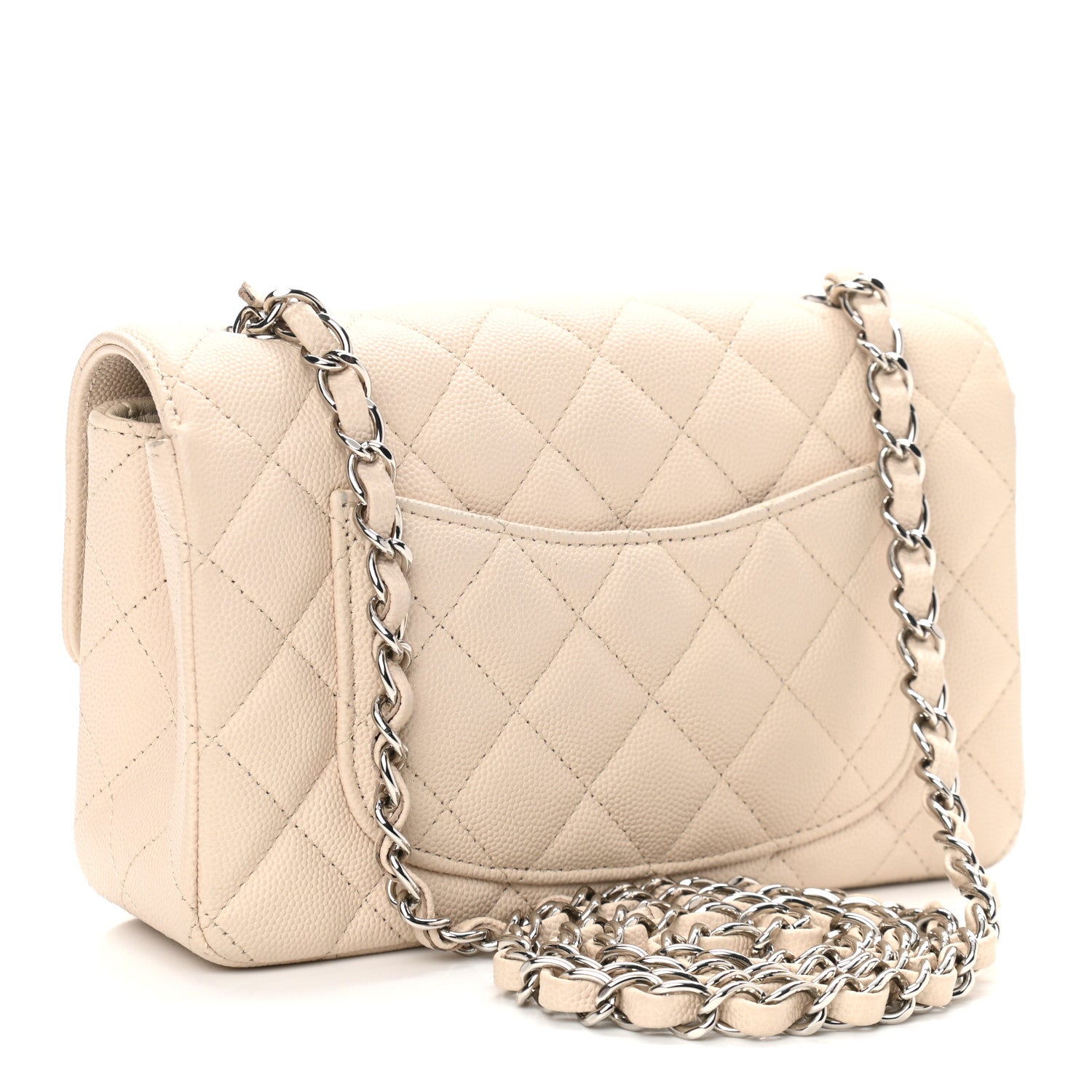 Chanel Caviar Quilted Mini Rectangular Flap Light Beige 3 of 10