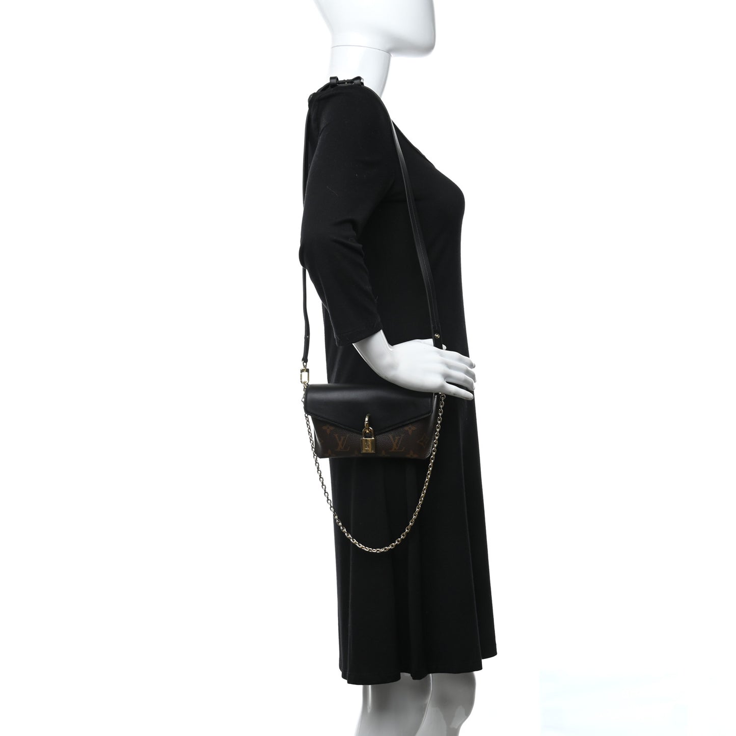 Monogram Padlock On Strap Black